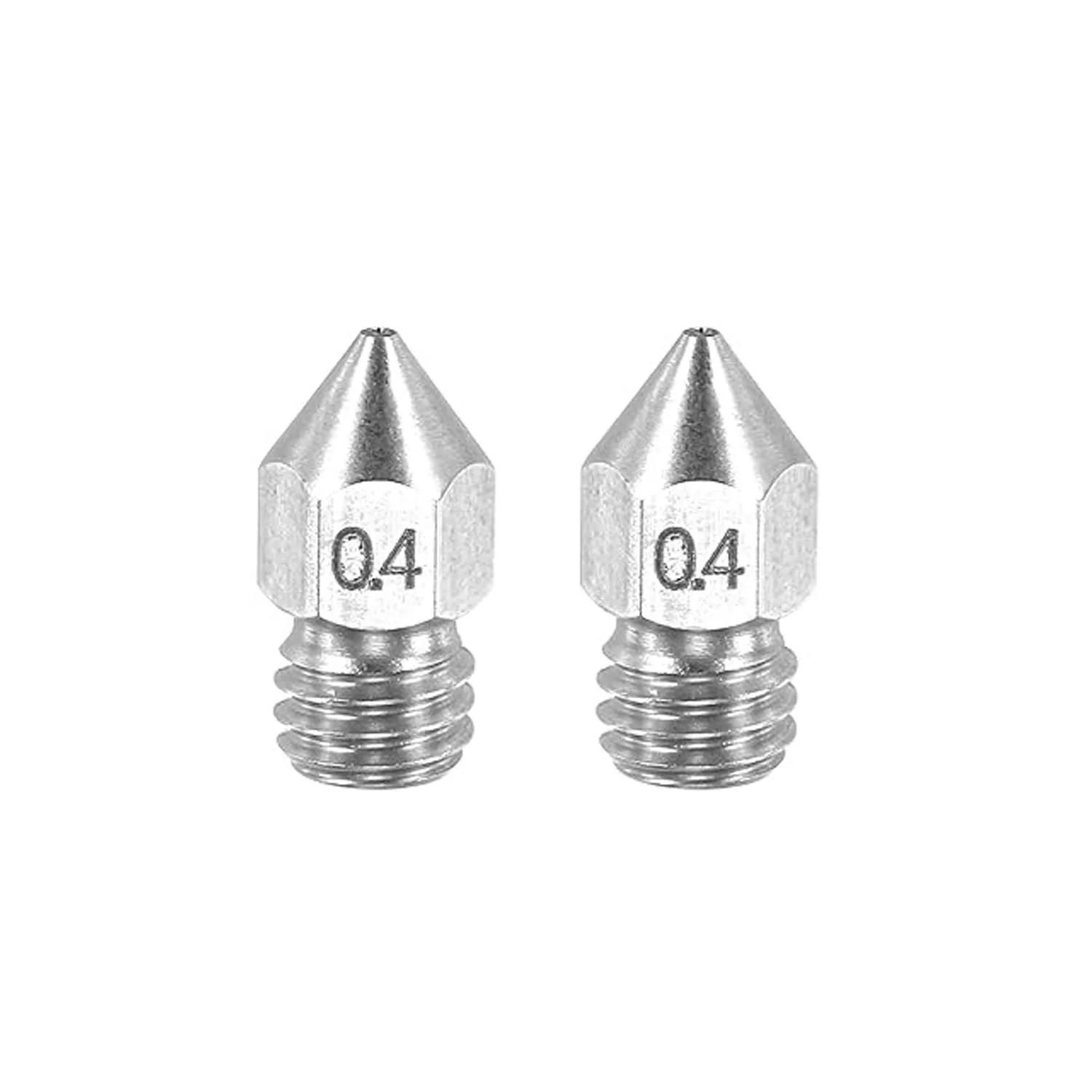 2PCS MK8 Nozzle 0.4mm M6 Stainless Steel for 1.75mm Filament 3D Printer Extruder
2PCS MK8 Nozzle 0.4mm M6 Stainless Steel for 1.75mm Filament 3D Printer Extruder