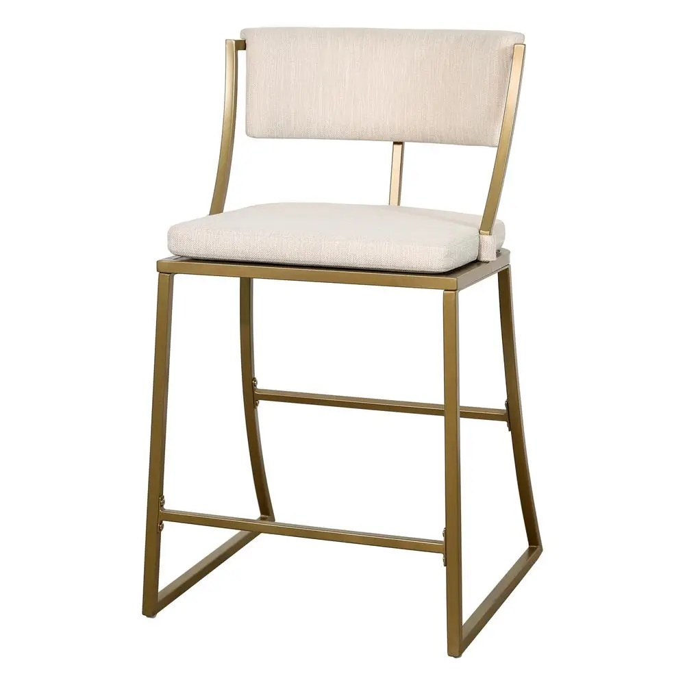 Mina 25 CounterHeight Metal Bar Stool, Antique Brass with Upholstered Beige Seat and Back
Mina 25 CounterHeight Metal Bar Stool, Antique Brass with Upholstered Beige Seat and Back