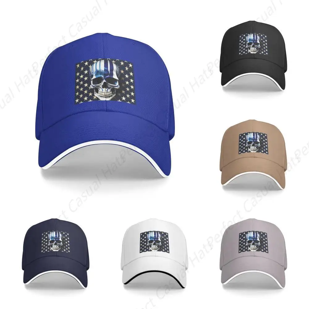 Hot-Selling Blue Stripe Stars Skull Printing Hat Sandwich Caps Peaked Caps Trucker Hat Men Women Outdoor Sport Travel Sun Visor
Hot-Selling Blue Stripe Stars Skull Printing Hat Sandwich Caps Peaked Caps Trucker Hat Men Women Outdoor Sport Travel Sun Visor
