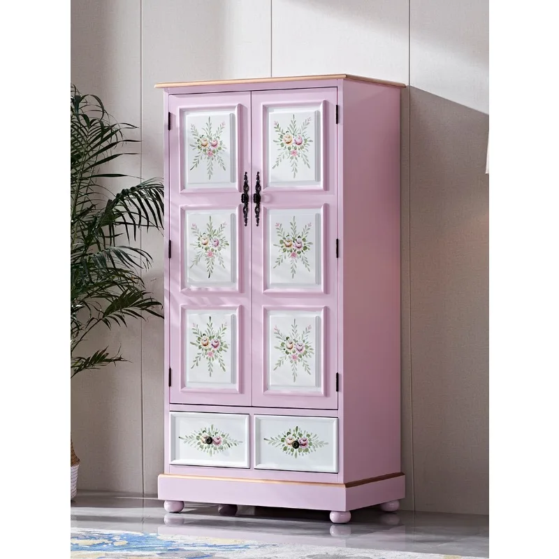 80Cm American home bedroom pink small wardrobe modern simple double door storage cabinet bedroom
80Cm American home bedroom pink small wardrobe modern simple double door storage cabinet bedroom
