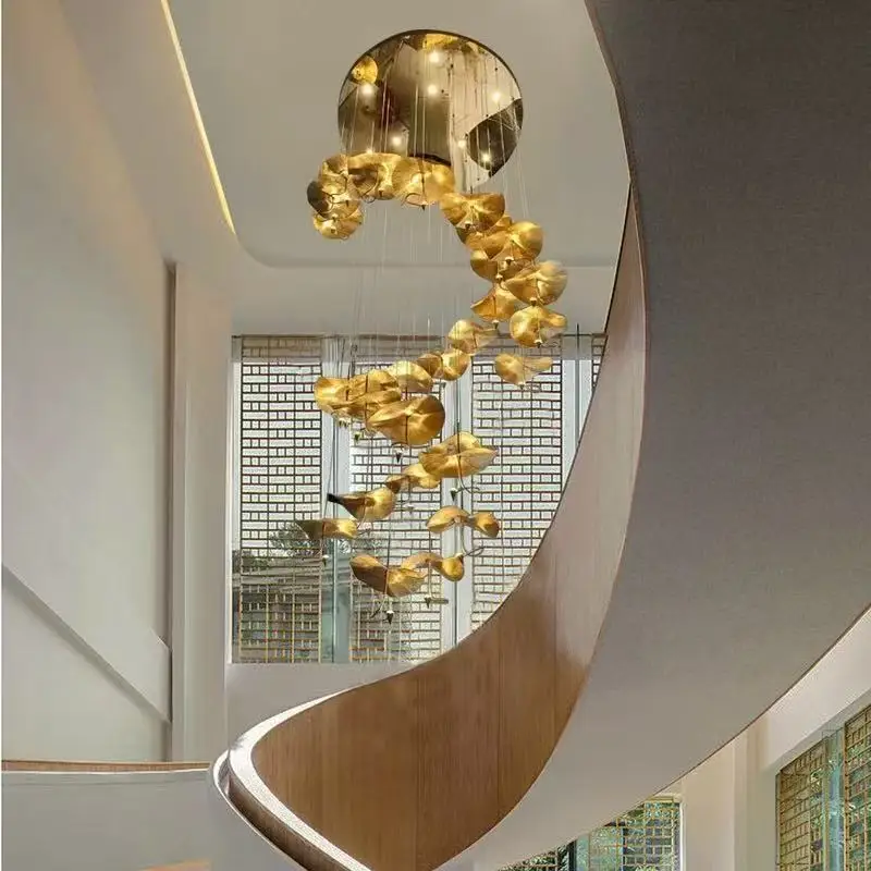 Italian Design UFO Glass Spiral Lamp Gold Crystal Lustre 3 Color Dimmable Lighting for Staircase Ceilings
Italian Design UFO Glass Spiral Lamp Gold Crystal Lustre 3 Color Dimmable Lighting for Staircase Ceilings