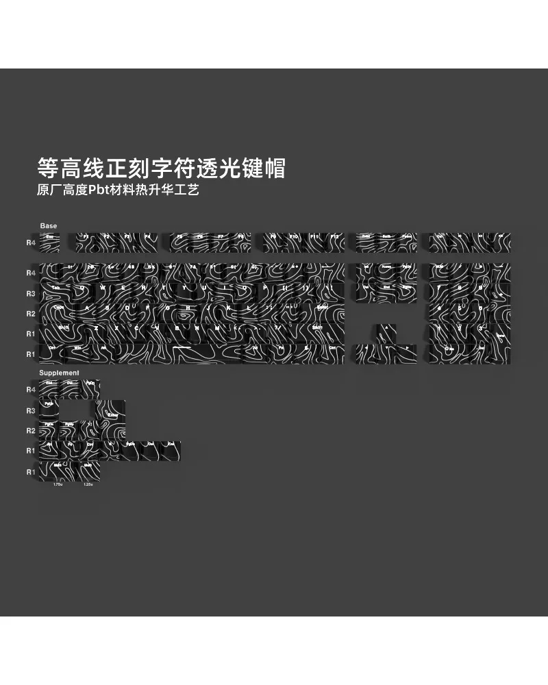 Original contour terrain two-color injection molding hot sublimation positive engraving light transmission keycap PBT material f
Original contour terrain two-color injection molding hot sublimation positive engraving light transmission keycap PBT material f