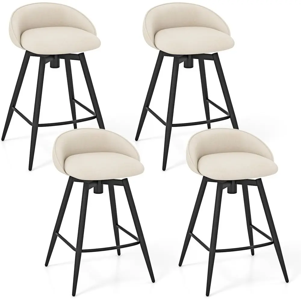 Set of 4, 25 Counter Height Swivel Bar Stools with Footrest, Low Back, Metal Frame, Upholstered Linen Fabric for Kitchen Island,
Set of 4, 25 Counter Height Swivel Bar Stools with Footrest, Low Back, Metal Frame, Upholstered Linen Fabric for Kitchen Island,
