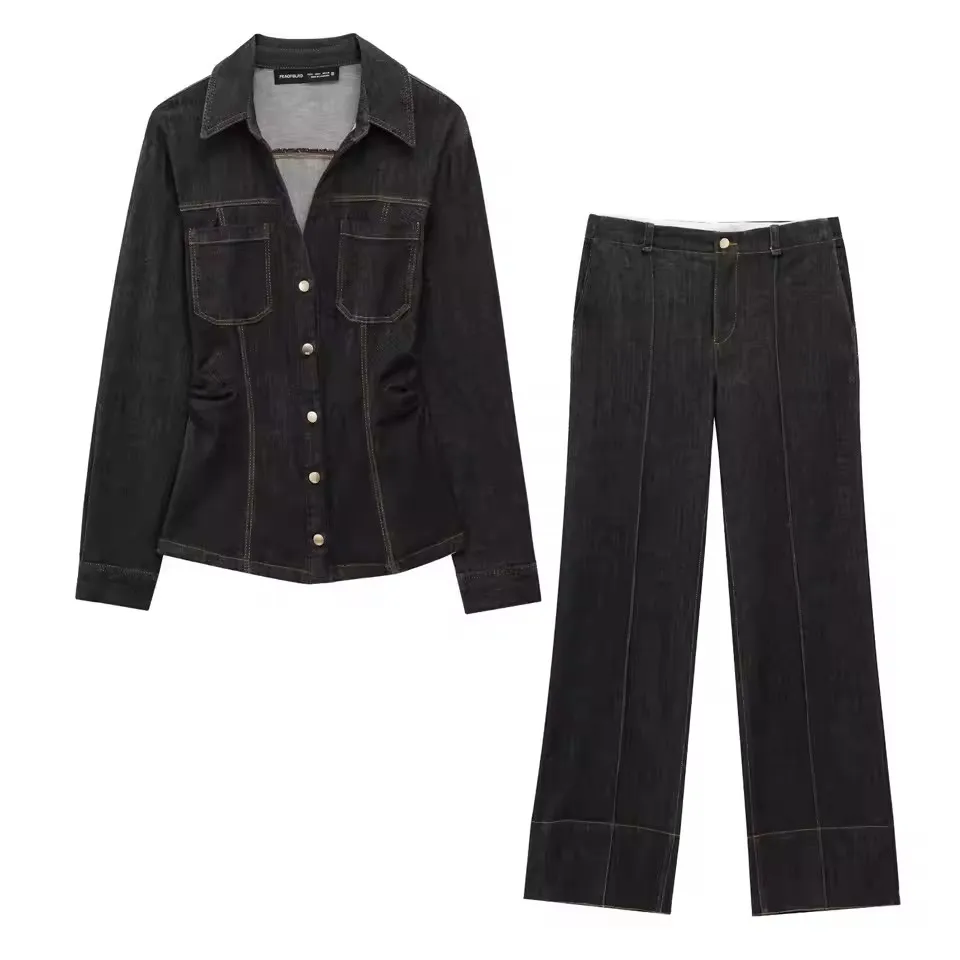 New Denim Loungewear Women Outfits Two Pieces Set New in Jacket Wide Leg Pant Female Suit Elegant Women's Trousers Sets Homewear
New Denim Loungewear Women Outfits Two Pieces Set New in Jacket Wide Leg Pant Female Suit Elegant Women's Trousers Sets Homewear