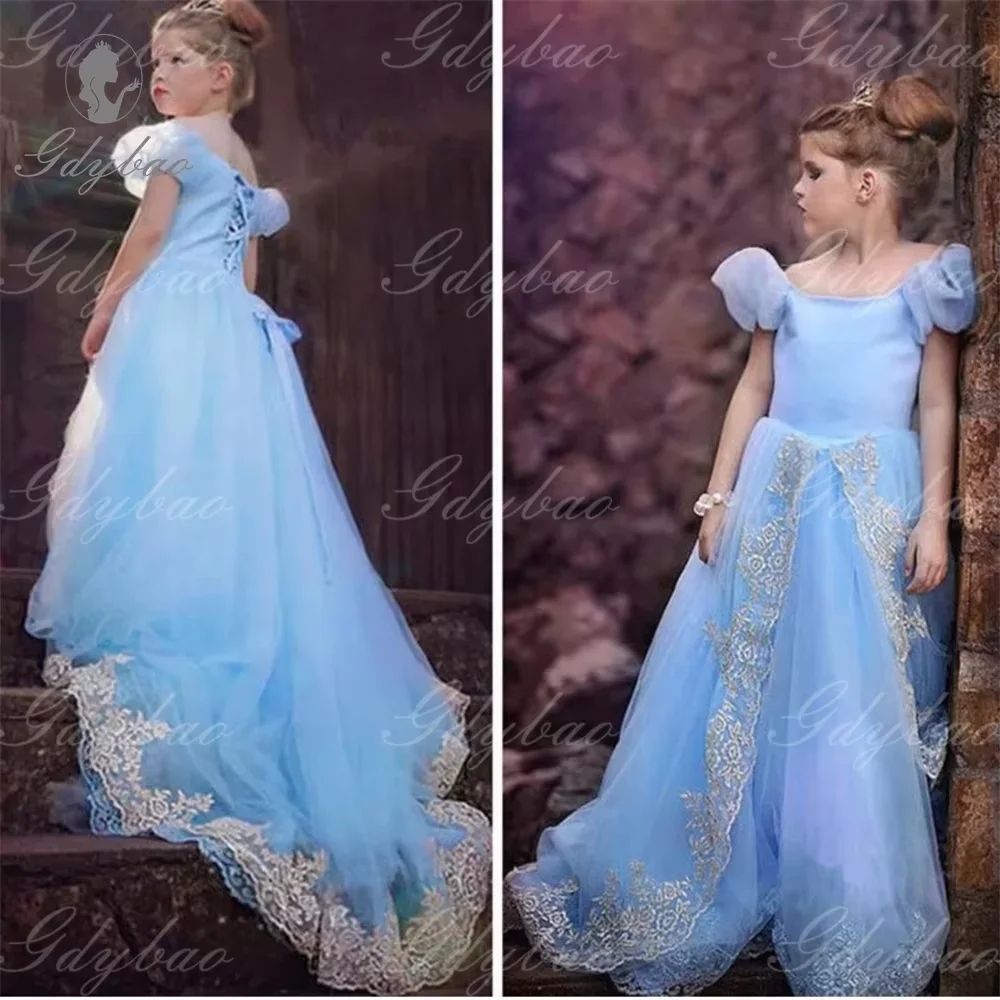 Sky Blue Princess Flower Girl Dresses Lace Applique Short Sleeves A-Line Kids First Communion Birthday Party Floor Length Gowns
Sky Blue Princess Flower Girl Dresses Lace Applique Short Sleeves A-Line Kids First Communion Birthday Party Floor Length Gowns