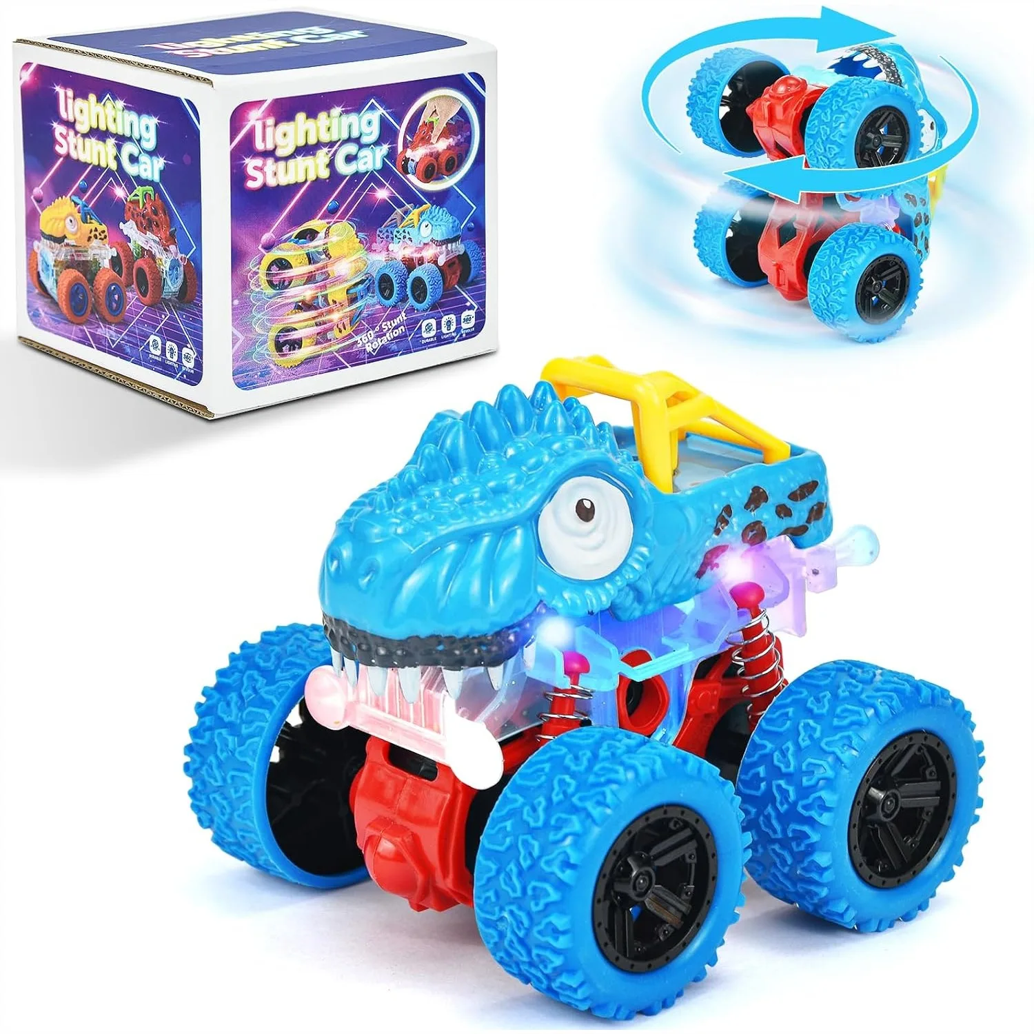 Light-Up Monster Truck Toys, Push-&-Go Dinosaur Cars with Glowing, Birthday Easter Gift for Toddlers Boys Girls Ages 2-6
Light-Up Monster Truck Toys, Push-&-Go Dinosaur Cars with Glowing, Birthday Easter Gift for Toddlers Boys Girls Ages 2-6