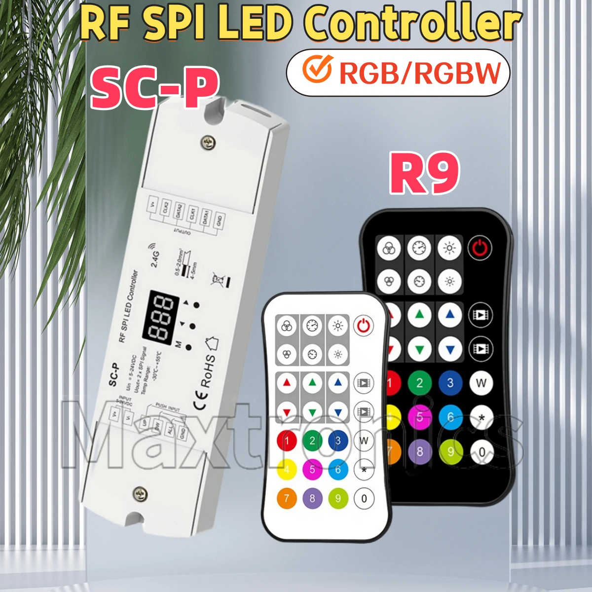 DC5-24V RF SPI светодиодный контроллер SC-P Поддержка радиочастотного пульта дистанционного управления R9 и кнопочного переключателя для RGB/RGBW или белой пиксельной ленты MAX900
DC5-24V RF SPI светодиодный контроллер SC-P Поддержка радиочастотного пульта дистанционного управления R9 и кнопочного переключателя для RGB/RGBW или белой пиксельной ленты MAX900