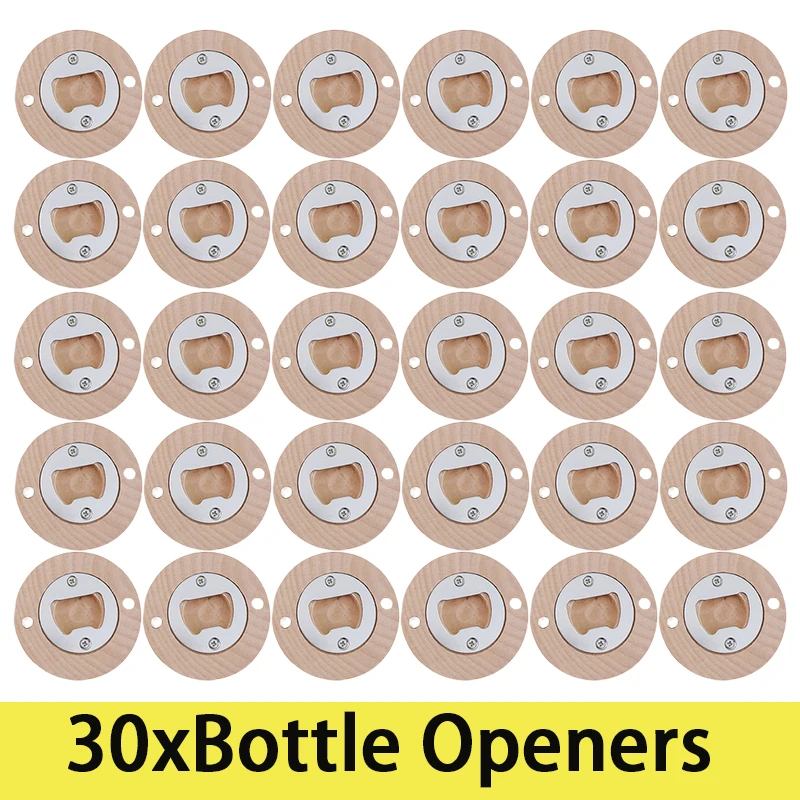 30Pcs Wooden Openers Kitchen Opening Cap Tool Beer Wine Bar Bottle Opener Practical Gift for Husband
30Pcs Wooden Openers Kitchen Opening Cap Tool Beer Wine Bar Bottle Opener Practical Gift for Husband