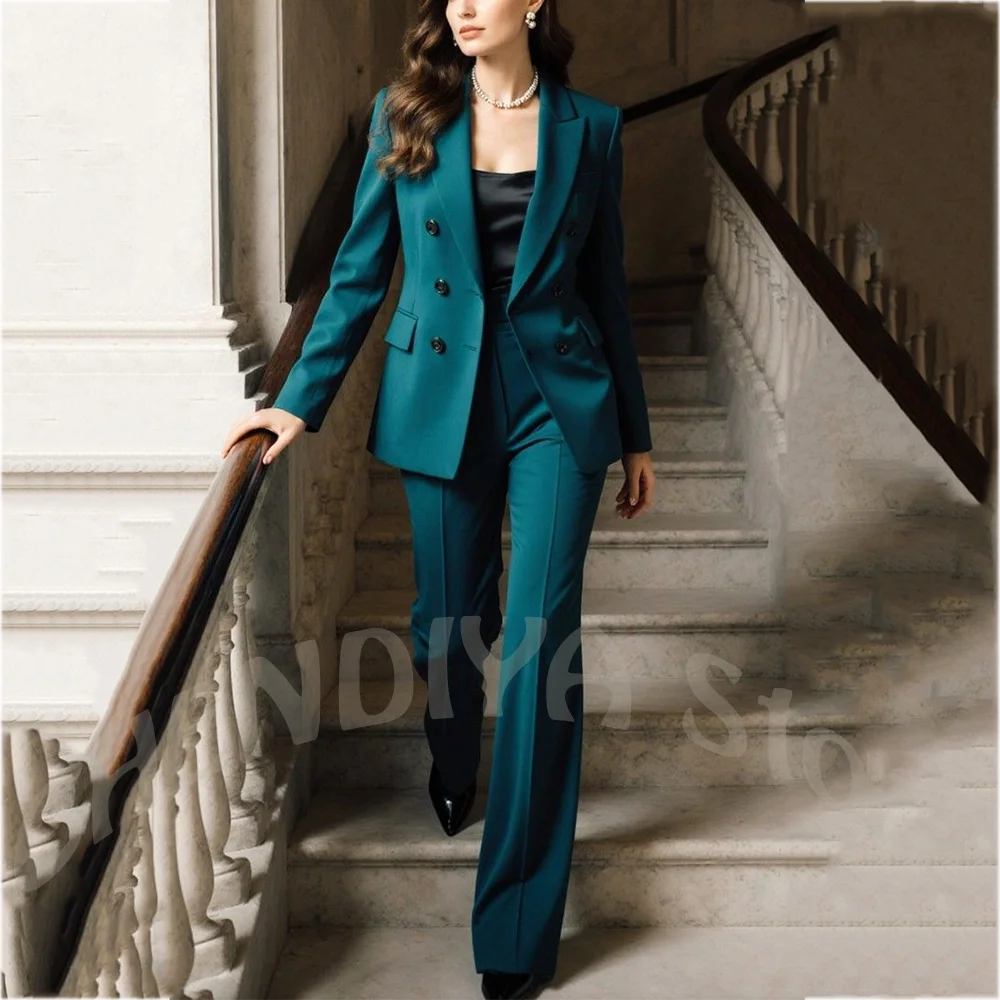 Office Lady Elegant Two Piece Suit Set Solid Color Peaked Lapel Double Breasted Blazer Pants Formal Business Party Women Outfi
Office Lady Elegant Two Piece Suit Set Solid Color Peaked Lapel Double Breasted Blazer Pants Formal Business Party Women Outfi