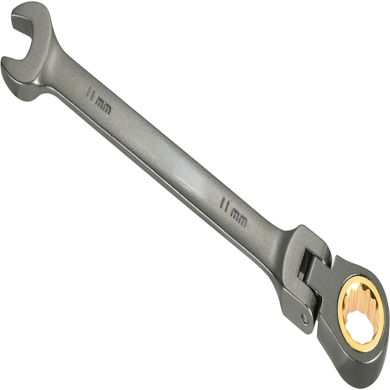 13mm Flex-Head Ratcheting Combination Wrench, Cr-V Constructed, Nickel Plating, 72-Teeth, 12 Point Design, Metric
13mm Flex-Head Ratcheting Combination Wrench, Cr-V Constructed, Nickel Plating, 72-Teeth, 12 Point Design, Metric