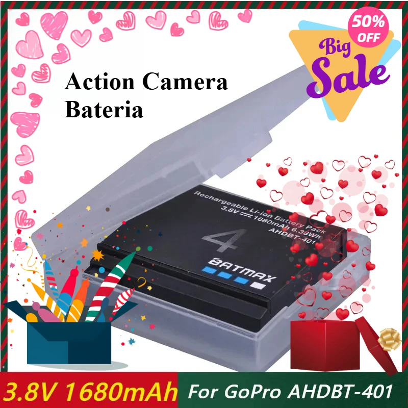 1680mAh Digital Batteries for Gopro Hero 4 GoPro AHDBT-401 Replacemen Action Camera Bateria
1680mAh Digital Batteries for Gopro Hero 4 GoPro AHDBT-401 Replacemen Action Camera Bateria