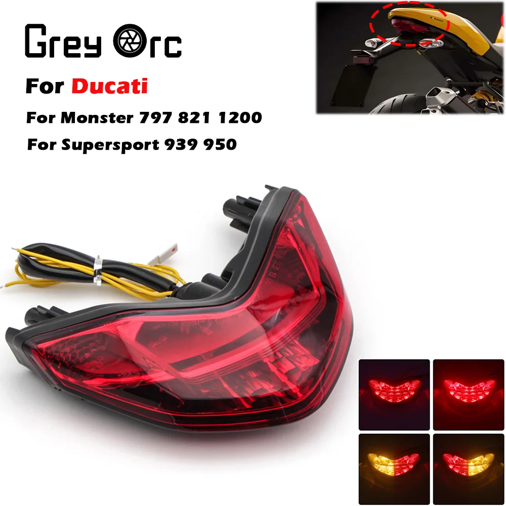 For Ducati Monster 797 821 1200 Super Sport S 939 Moto Taillight Integrated LED Turn Signal Lamp Blinker Tail Light Accessories
For Ducati Monster 797 821 1200 Super Sport S 939 Moto Taillight Integrated LED Turn Signal Lamp Blinker Tail Light Accessories