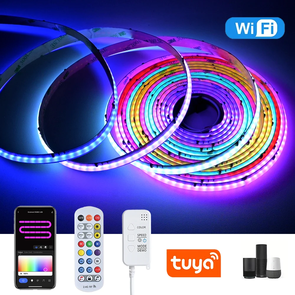 Светодиодная лента Tuya WiFi COB RGBIC 12 В, 3 м, 5 м, синхронизация музыки, цвет мечты, адресная микросхема WS2811 Light fr Alexa Google Assistant SmartThings
Светодиодная лента Tuya WiFi COB RGBIC 12 В, 3 м, 5 м, синхронизация музыки, цвет мечты, адресная микросхема WS2811 Light fr Alexa Google Assistant SmartThings