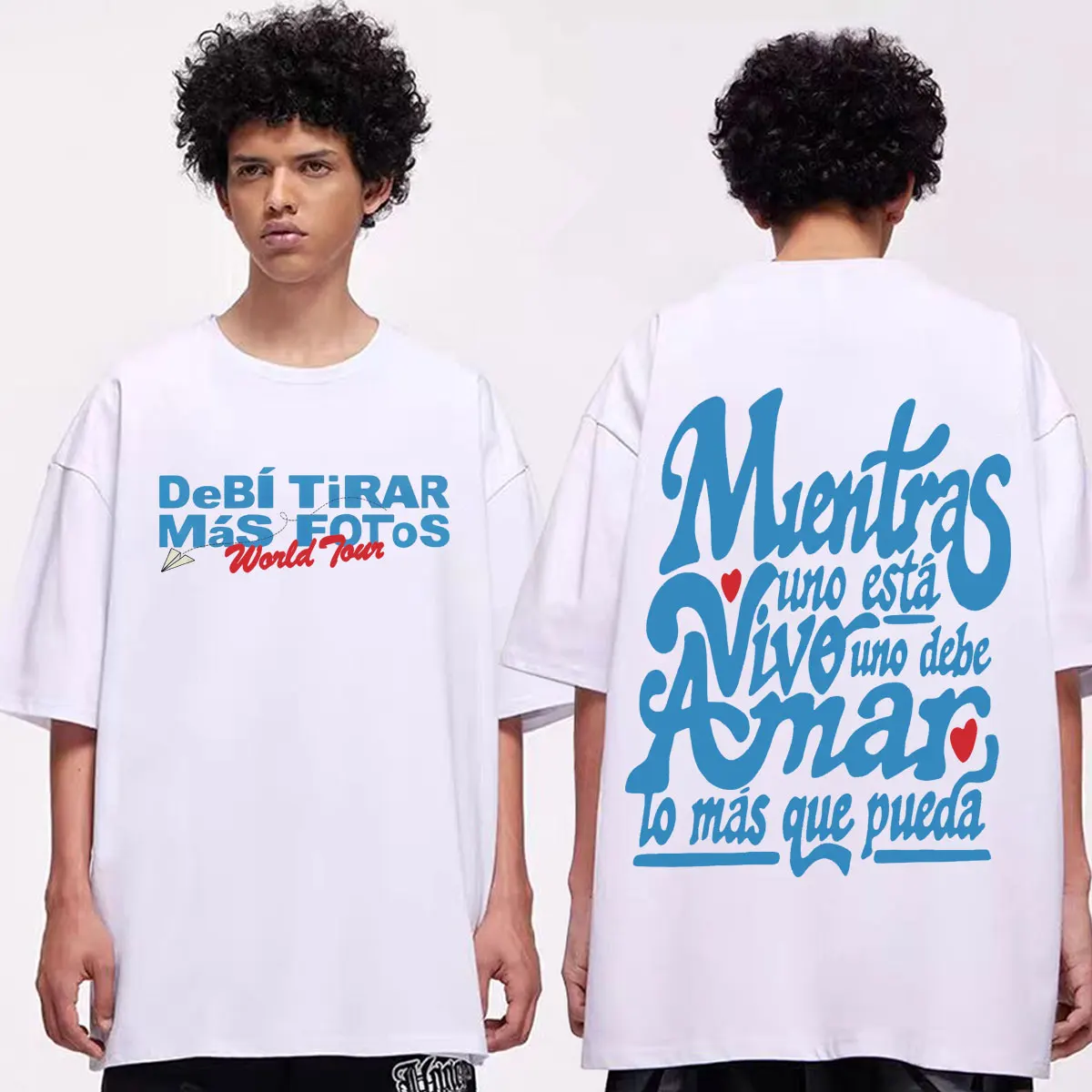 Rapper Bad Bunny Merch T-shirt High Street Fashion Trend Short Sleeve T Shirts Men Women High Quality Cotton Oversized T-shirts
Rapper Bad Bunny Merch T-shirt High Street Fashion Trend Short Sleeve T Shirts Men Women High Quality Cotton Oversized T-shirts