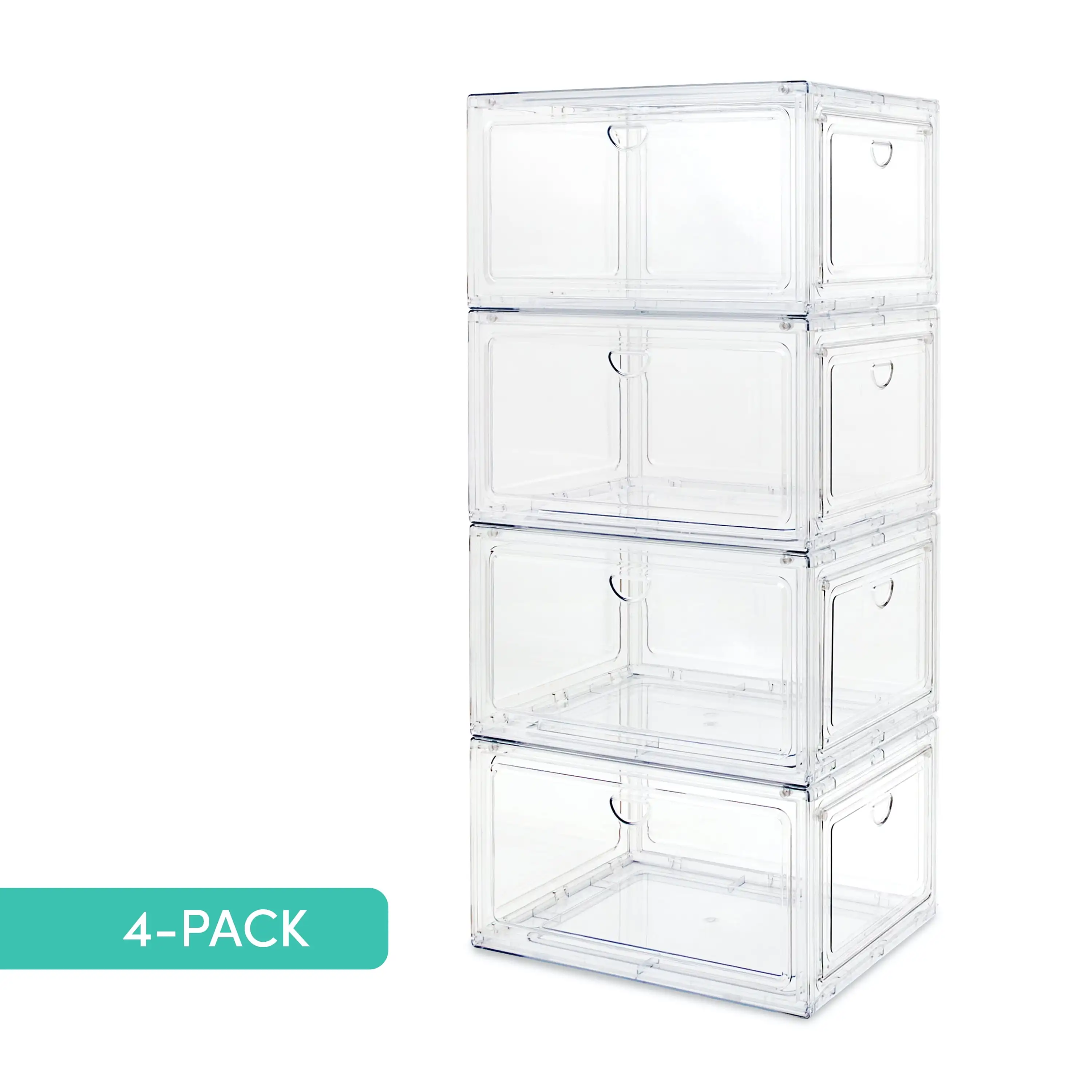 Stackable double magnetic door organizer shoebox set clear 4 pieces
Stackable double magnetic door organizer shoebox set clear 4 pieces