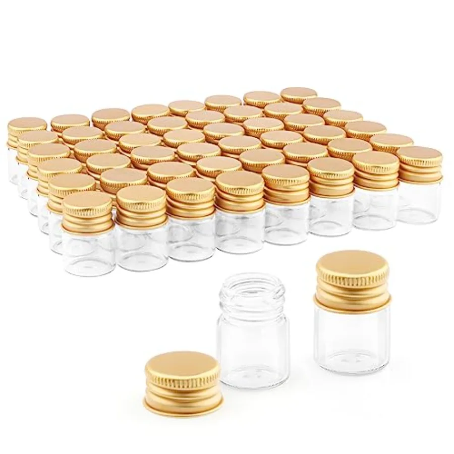 50 Pcs Mini 5ml Clear Glass Vials With Aluminum Screw Caps Empty Glass Bottles Tiny Sample Bottles Container For DIY Art Craft
50 Pcs Mini 5ml Clear Glass Vials With Aluminum Screw Caps Empty Glass Bottles Tiny Sample Bottles Container For DIY Art Craft