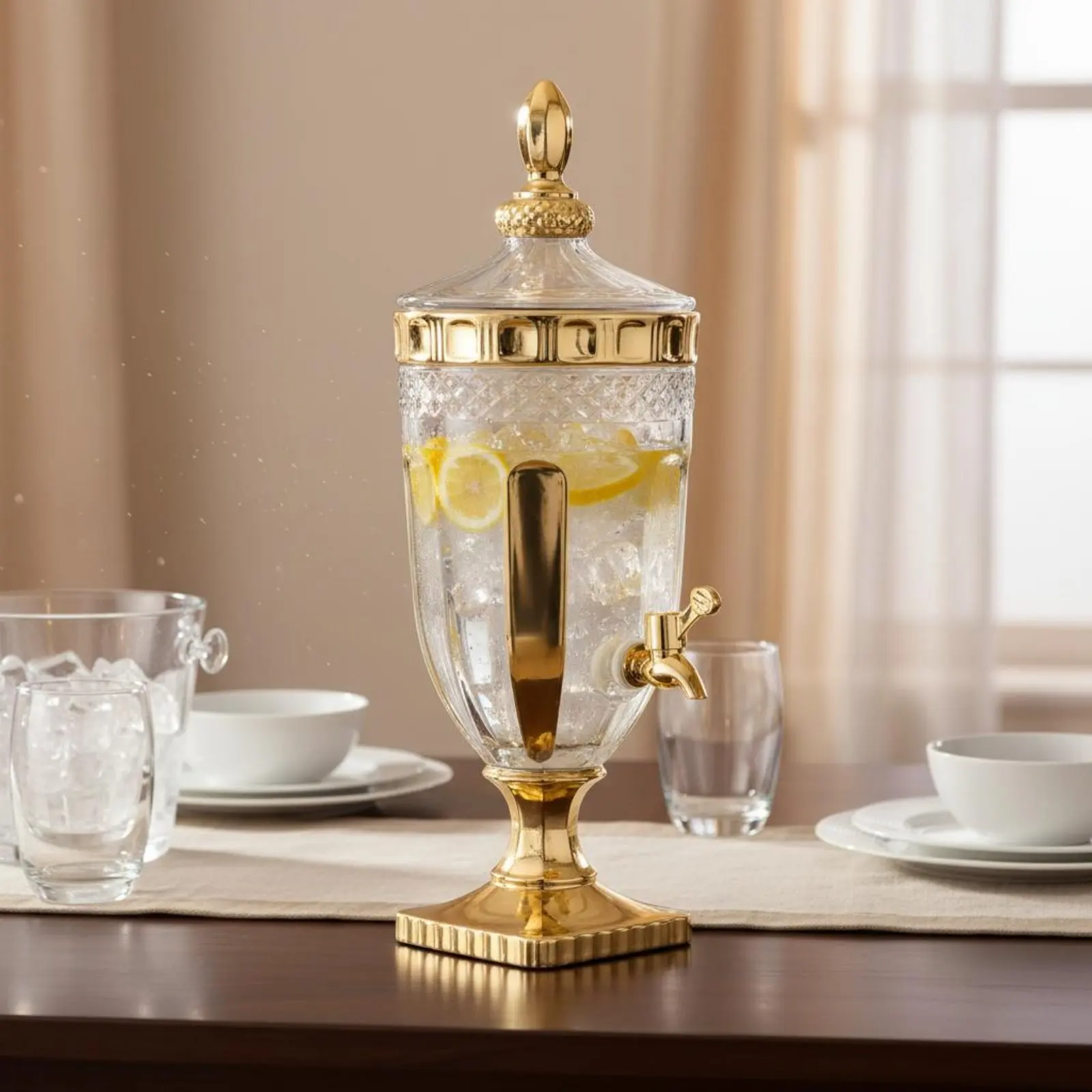 Glass Beverage Dispenser with Spigot Transparent Structure Large Capacity Water Dispenser Vintage Design Beverage Jar Easy To
Glass Beverage Dispenser with Spigot Transparent Structure Large Capacity Water Dispenser Vintage Design Beverage Jar Easy To