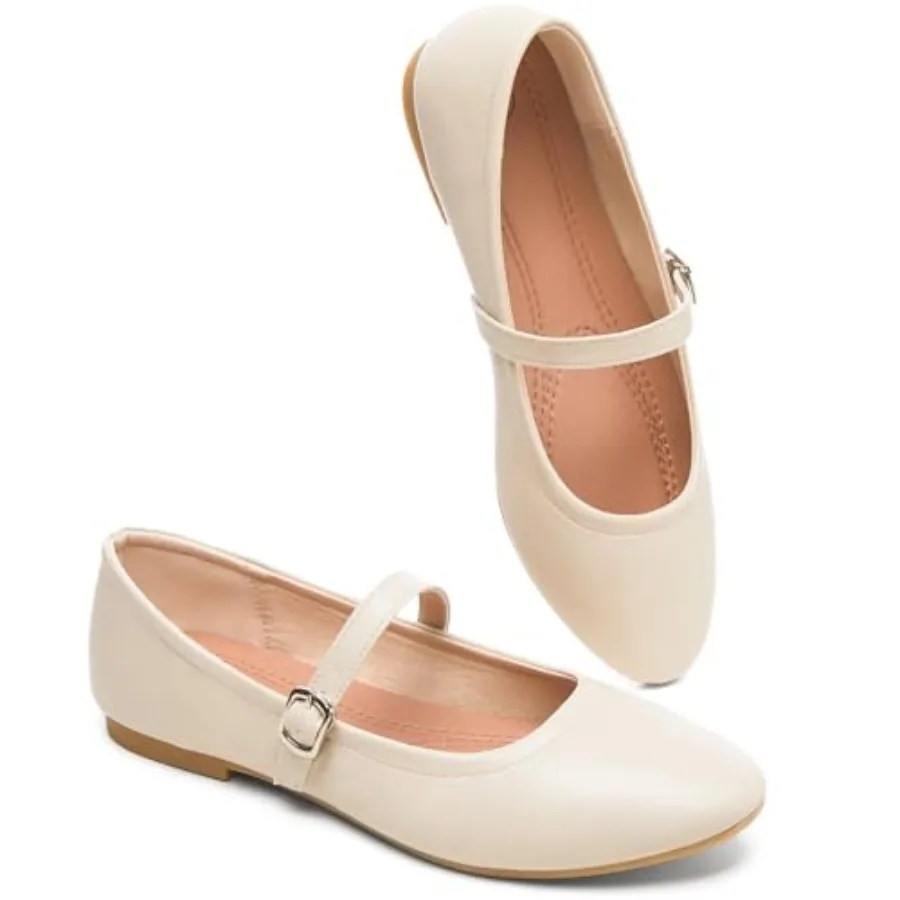 Womens Mary Janes Flats Shoes Ballet Flats Dress Shoes, Memory Foam Insole, Soft Synthetic Leather, with Strap
Womens Mary Janes Flats Shoes Ballet Flats Dress Shoes, Memory Foam Insole, Soft Synthetic Leather, with Strap