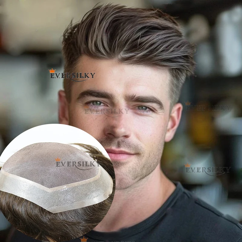 Durable Mono Mesh Swiss Lace&PU Toupee #2#3 Light Blonde Brown Black Breathable Mens Bald Wig 100% HumanHair Capillary Prosthesi
Durable Mono Mesh Swiss Lace&PU Toupee #2#3 Light Blonde Brown Black Breathable Mens Bald Wig 100% HumanHair Capillary Prosthesi