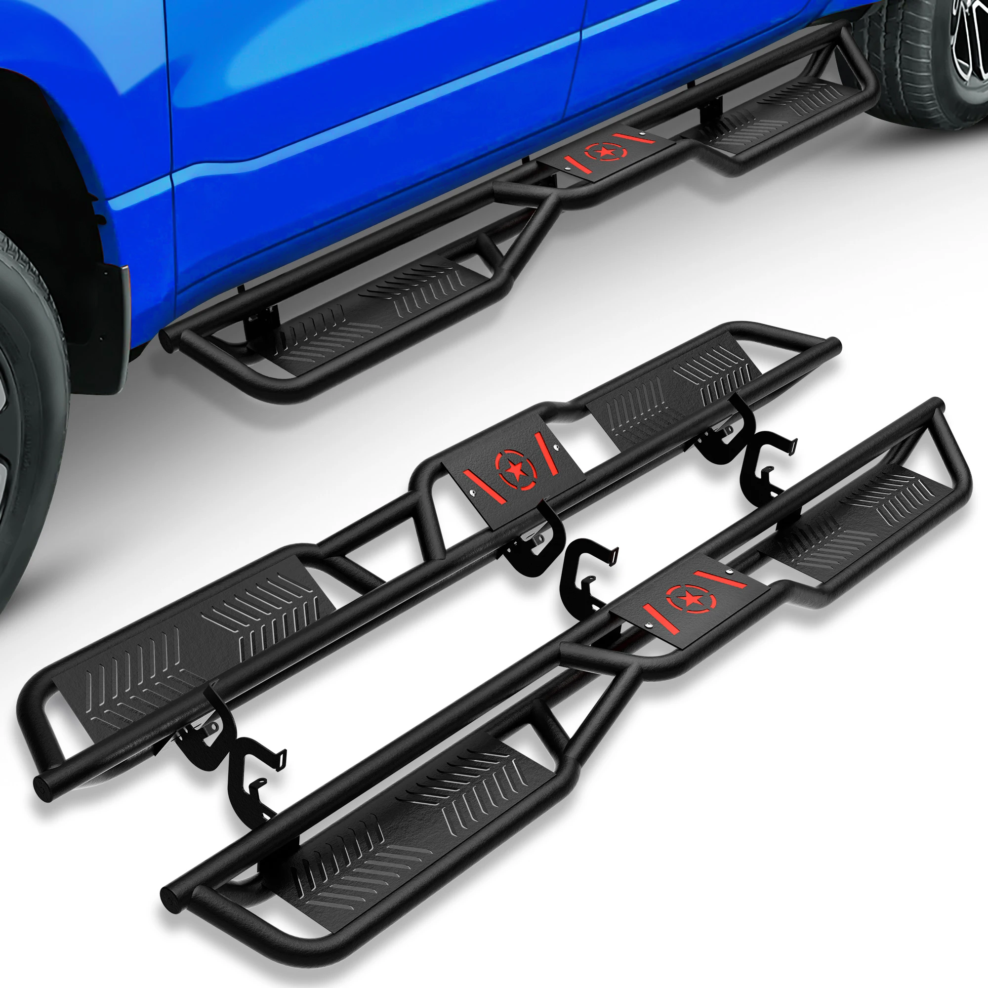 Running Boards for 2007-2019 Chevrolet Silverado & GMC Sierra 1500 2500 3500 HD Extended Cab Side,Two Stairs Design
Running Boards for 2007-2019 Chevrolet Silverado & GMC Sierra 1500 2500 3500 HD Extended Cab Side,Two Stairs Design