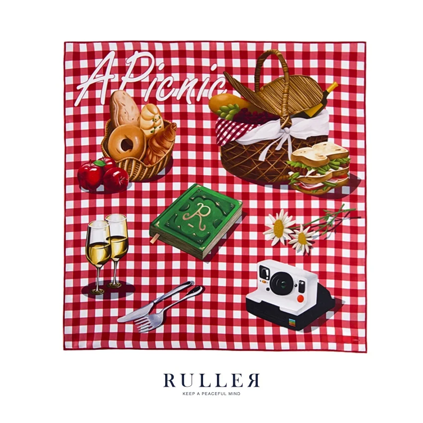 Ruller Silk Square Scarf Original Design Hand-Painted Red And White Checkered Pattern Gift Unisex Spring Autumn Summer Winter
Ruller Silk Square Scarf Original Design Hand-Painted Red And White Checkered Pattern Gift Unisex Spring Autumn Summer Winter