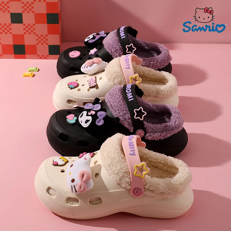 New Sanrio Plush Hole Shoes My Melody Kuromi Autumn And Winter Kawaii Fashion Sweet Style Baotou Warm Home Slippers Holiday Gift
New Sanrio Plush Hole Shoes My Melody Kuromi Autumn And Winter Kawaii Fashion Sweet Style Baotou Warm Home Slippers Holiday Gift