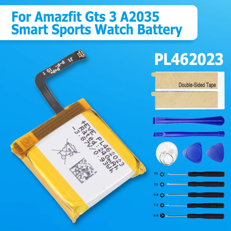 High Quality PL462023 New Replace Battery For Amazfit Gts 3 A2035 Replace Smart Sports Watch Batteries + Tools
High Quality PL462023 New Replace Battery For Amazfit Gts 3 A2035 Replace Smart Sports Watch Batteries + Tools
