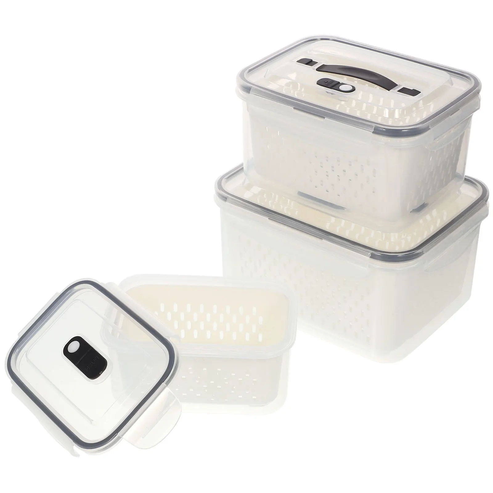 3 Pcs Crisper Set Food Containers Produce Keeper Piece Fridge Organizer for Plastic Fruit and Vegetable Bins Storage
3 Pcs Crisper Set Food Containers Produce Keeper Piece Fridge Organizer for Plastic Fruit and Vegetable Bins Storage