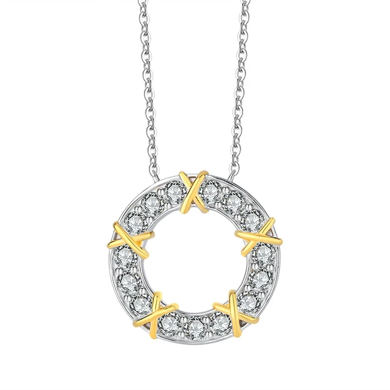 ZFSILVER Fashion Trend Classic 925 Silver Moissanite Double Color Crossover Necklace For Women Accessories Jewelry Gift QCJXE007
ZFSILVER Fashion Trend Classic 925 Silver Moissanite Double Color Crossover Necklace For Women Accessories Jewelry Gift QCJXE007
