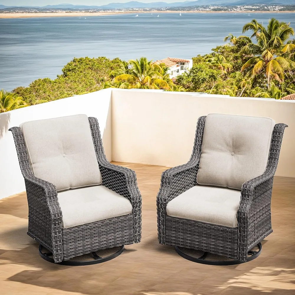 Swivel Patio Chair Outdoors - 360 Degree, Set of 2, Glider Chair with 3.5" Olefin Fabric Cushions
Swivel Patio Chair Outdoors - 360 Degree, Set of 2, Glider Chair with 3.5" Olefin Fabric Cushions