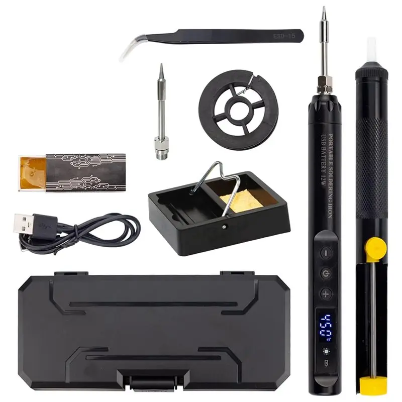 ABVS Cordless Soldering Iron Kit With LCD Display Portable USB Rechargeable Soldering Tool For Electronics DIY Soldering
ABVS Cordless Soldering Iron Kit With LCD Display Portable USB Rechargeable Soldering Tool For Electronics DIY Soldering