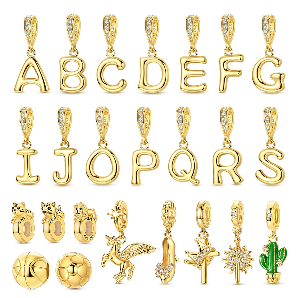 High-Quality 925 Sterling Silver Gold Series 26 Letter Cactus Unicorn Pendant Bead Fit DIY Bracelet Necklace Party Gifts
High-Quality 925 Sterling Silver Gold Series 26 Letter Cactus Unicorn Pendant Bead Fit DIY Bracelet Necklace Party Gifts
