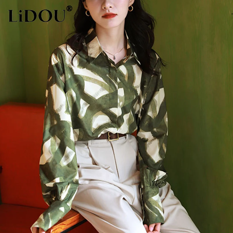Spring Summer Streetwear Vintage Print Elegant Fashion Shirt Ladies Long Sleeve All-match Casual Blouse Top Women's Clothing
Spring Summer Streetwear Vintage Print Elegant Fashion Shirt Ladies Long Sleeve All-match Casual Blouse Top Women's Clothing