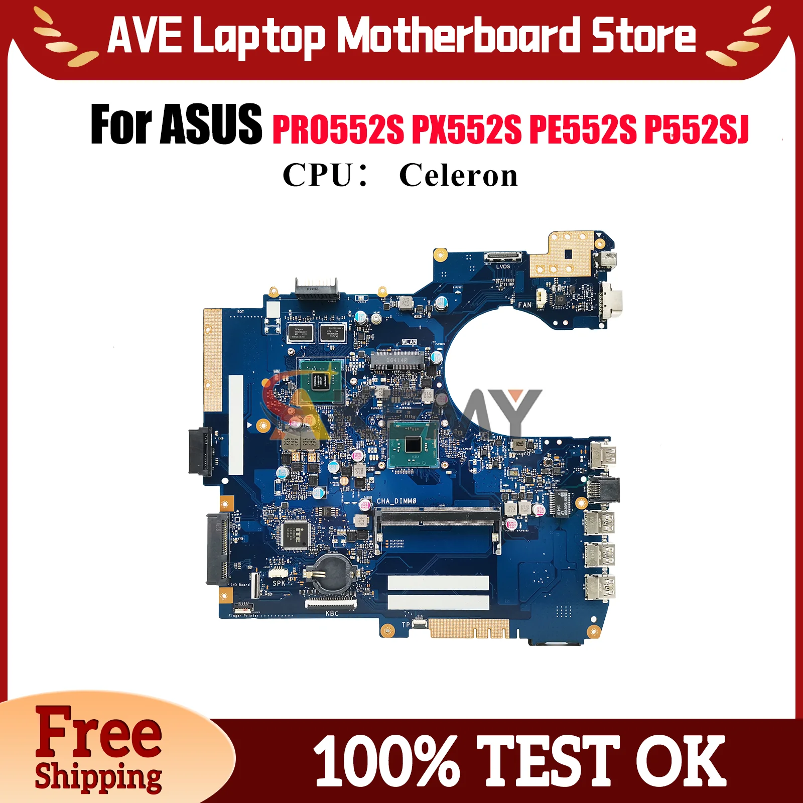 P552SJ Laptop Motherboard For ASUS ProArt PE552S PRO552S P552S PX552S P552SJ Notebook Mainboard With Celeron CPU 105% tests OK
P552SJ Laptop Motherboard For ASUS ProArt PE552S PRO552S P552S PX552S P552SJ Notebook Mainboard With Celeron CPU 105% tests OK