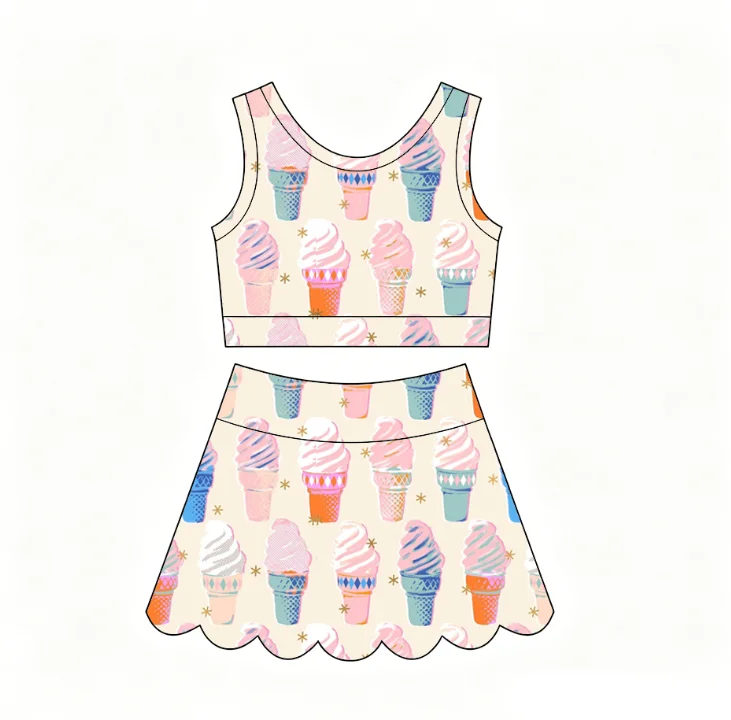 Boutique Girls Set camisole top with short skirt popsicle fruit and animal prints custom wholesale
Boutique Girls Set camisole top with short skirt popsicle fruit and animal prints custom wholesale