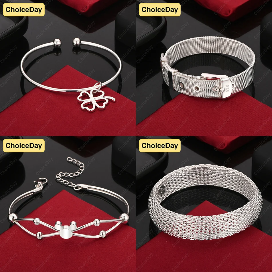 ChoiceDay 925 Sterling Silver Simple Four-Leaf Clover Hollow Bracelet Women's Accessories Gift Jewelry Engagement 
ChoiceDay 925 Sterling Silver Simple Four-Leaf Clover Hollow Bracelet Women's Accessories Gift Jewelry Engagement