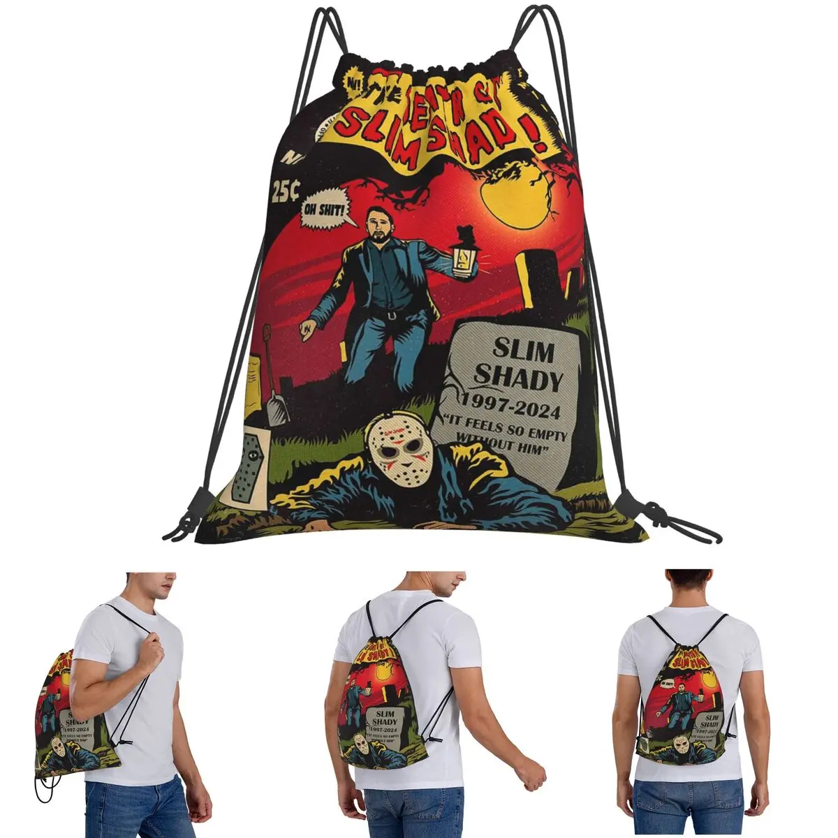 Рюкзаки Death Of Slim Shady Eminem, модные портативные рюкзаки на шнурке, карманная сумка для хранения, сумки для книг для путешествий, школы
Рюкзаки Death Of Slim Shady Eminem, модные портативные рюкзаки на шнурке, карманная сумка для хранения, сумки для книг для путешествий, школы