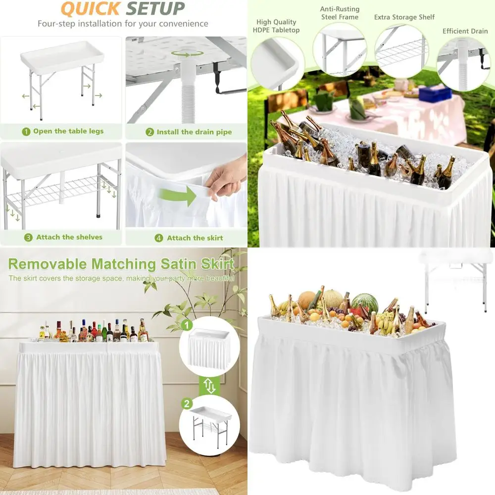 Портативный складной стол-холодильник с накидкой и дренажем, идеально подходит для вечеринок на открытом воздухе, барбекю и пикников (белый)
Портативный складной стол-холодильник с накидкой и дренажем, идеально подходит для вечеринок на открытом воздухе, барбекю и пикников (белый)