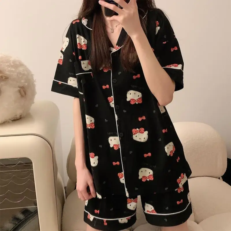 Sanrio New Women's Pajamas Set Hello Kitty Pajamas Set 2Pcs Print Sweet Girl Summer Short Sleeve Shorts Cartoon Home Clothes Set
Sanrio New Women's Pajamas Set Hello Kitty Pajamas Set 2Pcs Print Sweet Girl Summer Short Sleeve Shorts Cartoon Home Clothes Set