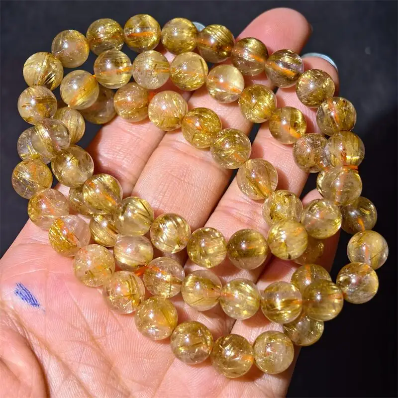 Natural Gold Rutilated Quartz Bead Bracelet Gemstone Crystal Jewelry For Women Healing Bohemia Holiday Gift 1pcs 7/8/9.5MM
Natural Gold Rutilated Quartz Bead Bracelet Gemstone Crystal Jewelry For Women Healing Bohemia Holiday Gift 1pcs 7/8/9.5MM