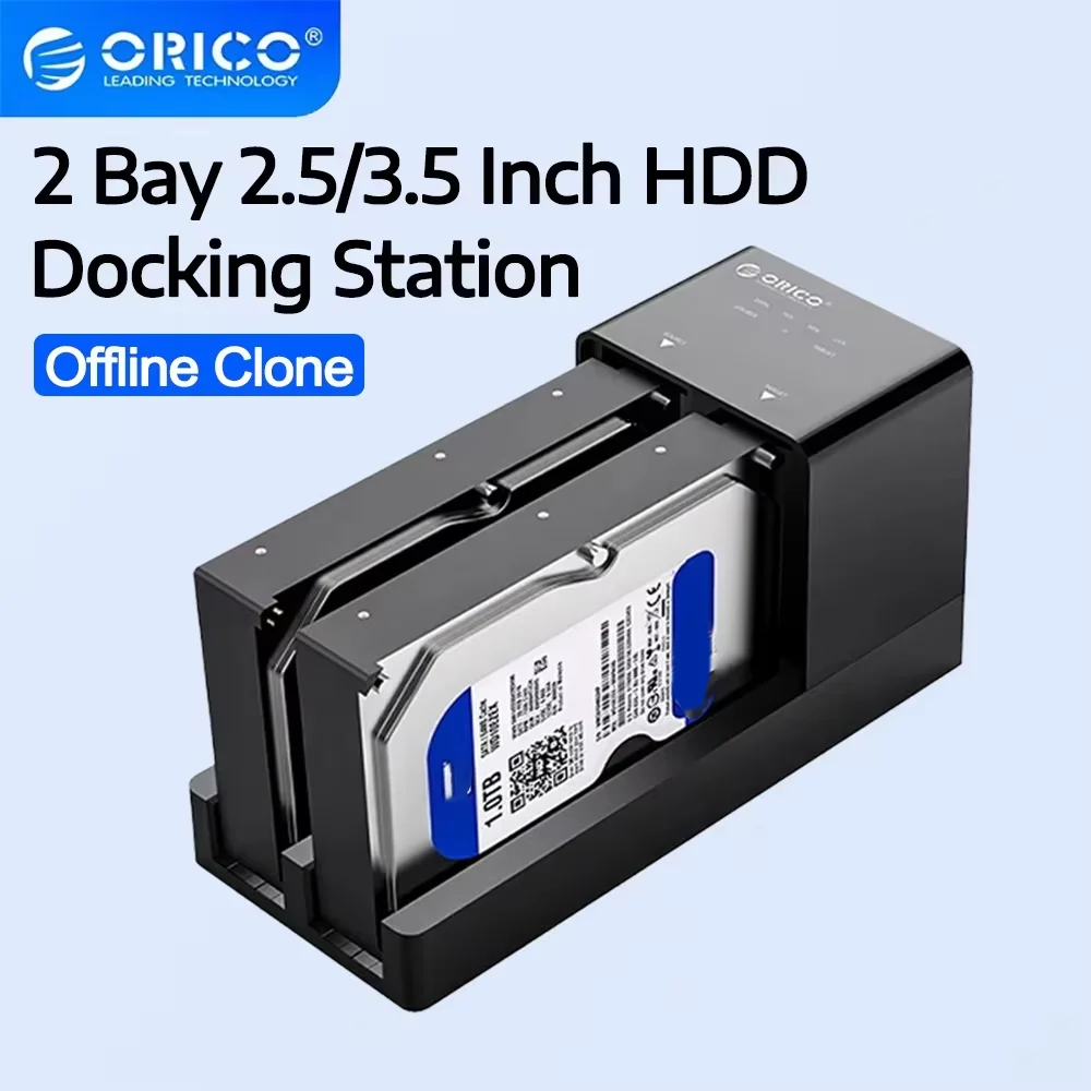 ORICO 2 Bay 2.5/3.5 Inch HDD Docking Station with Offline Clone SATA to USB 3.0 Hard Drive Enclosure for 2.5 3.5 Hard Drive Case
ORICO 2 Bay 2.5/3.5 Inch HDD Docking Station with Offline Clone SATA to USB 3.0 Hard Drive Enclosure for 2.5 3.5 Hard Drive Case