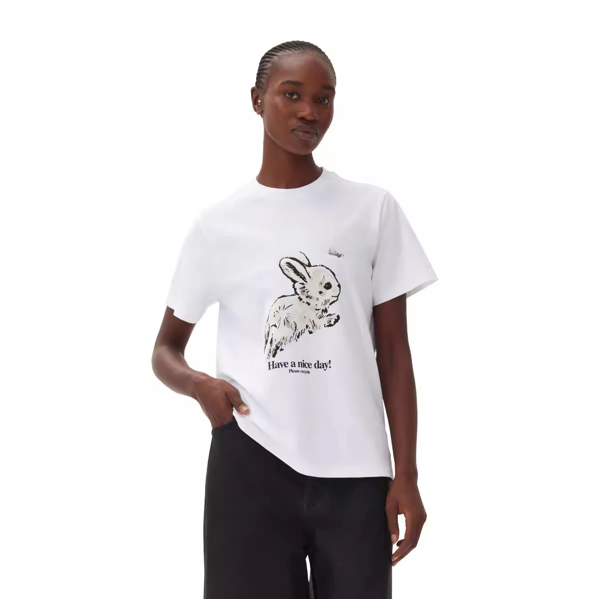 France 2024 Spring/summer Small Animal Series Rabbit Print Youth Casual Top Round Neck Short-sleeved T-shirt
France 2024 Spring/summer Small Animal Series Rabbit Print Youth Casual Top Round Neck Short-sleeved T-shirt
