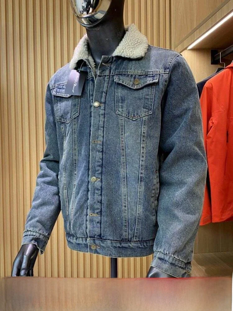 Heavyweight Versatile Warm Autumn Winter Men's Premium Casual Washed Denim Jacket Collar Stand Collar Outerwear Coat
Heavyweight Versatile Warm Autumn Winter Men's Premium Casual Washed Denim Jacket Collar Stand Collar Outerwear Coat