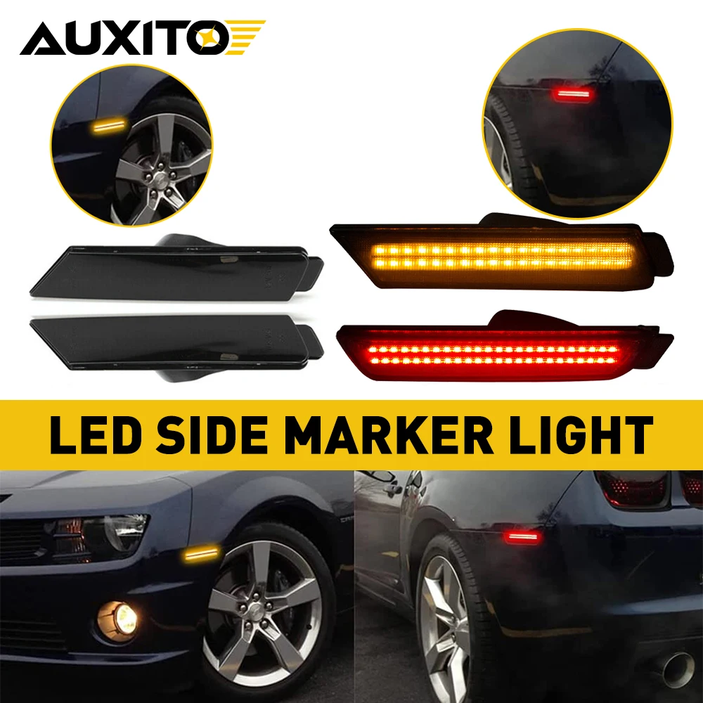 AUXITO 4Pcs LED Front Rear Side Marker Lamps Amber Red for Chevrolet Chevy Camaro 2010 2011 2012 2013 2014 2015 LED Fender Light
AUXITO 4Pcs LED Front Rear Side Marker Lamps Amber Red for Chevrolet Chevy Camaro 2010 2011 2012 2013 2014 2015 LED Fender Light