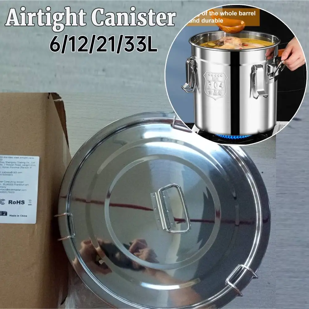 6/12/21/33L Stainless Steel Food Oil Sugar Milk Storage Bucket with Seal Lid with Handles for Household Kitchen Bar Restaurants
6/12/21/33L Stainless Steel Food Oil Sugar Milk Storage Bucket with Seal Lid with Handles for Household Kitchen Bar Restaurants