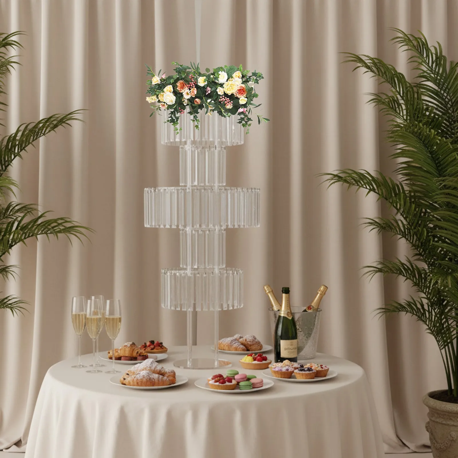 5-Tier Acrylic Crystal Flower Stand with Round Base, Icicle Design for Elegant Indoor Plant Display
5-Tier Acrylic Crystal Flower Stand with Round Base, Icicle Design for Elegant Indoor Plant Display