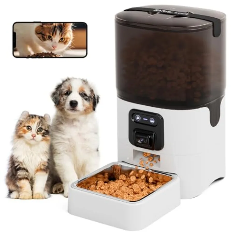 6L Automatic Cat Feeder with Camera: HD 1080P Live Video Night Vision 2-Way Audio WiFi App Control Programmable Smart Dry Food
6L Automatic Cat Feeder with Camera: HD 1080P Live Video Night Vision 2-Way Audio WiFi App Control Programmable Smart Dry Food