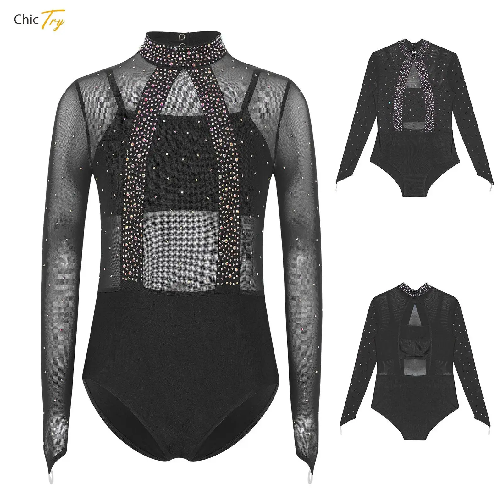 Kids Girls Gymnastics Ballet Leotard Figure Skating Jumpsuit Long Sleeves Rhinestones Sheer Mesh Bodice Bodysuit with Camisole
Kids Girls Gymnastics Ballet Leotard Figure Skating Jumpsuit Long Sleeves Rhinestones Sheer Mesh Bodice Bodysuit with Camisole