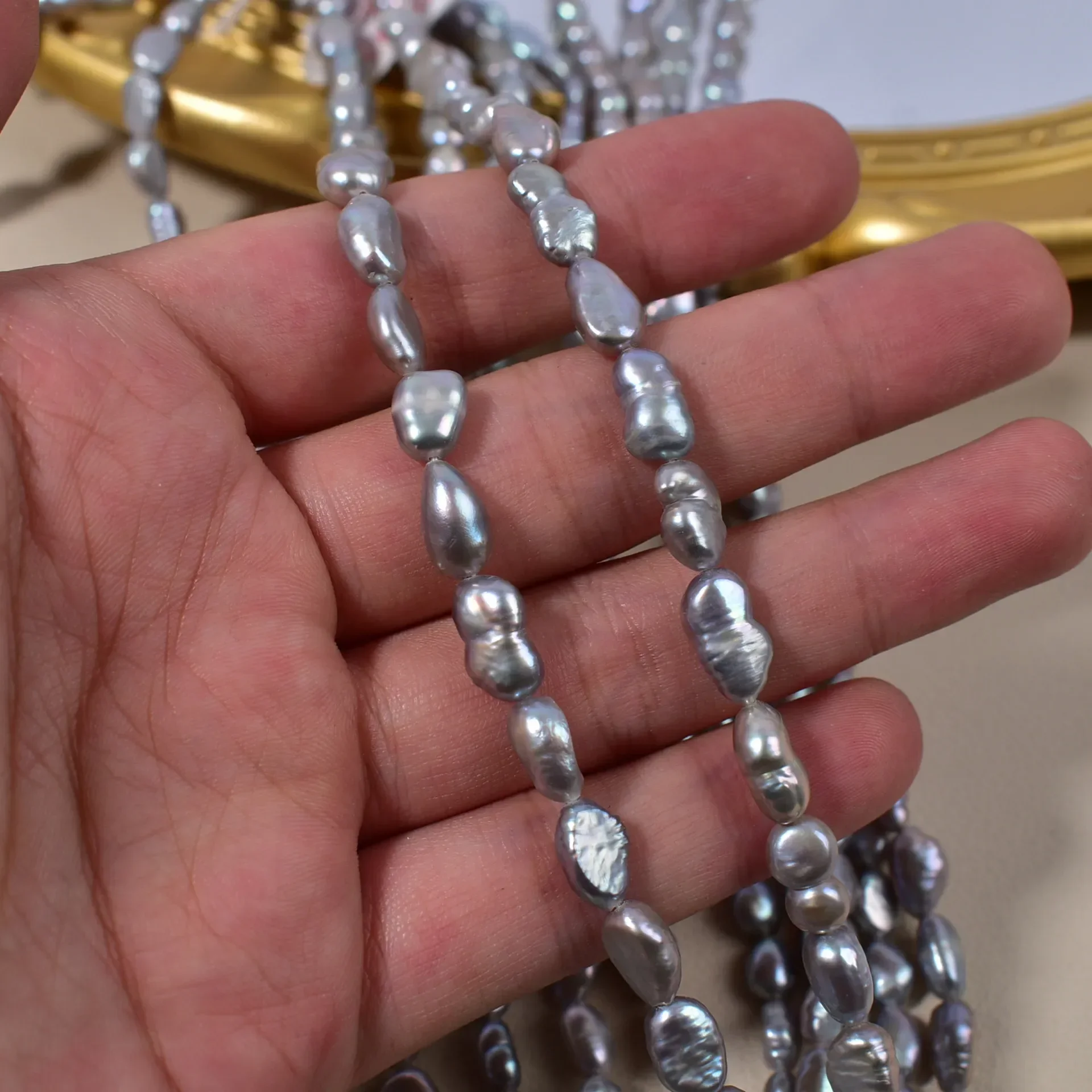 5-6mm3A Spotless Nacreous Natural Freshwater Loose Bead Gray Irregular Pearl Gift Jewelry Make DIY Necklace Bracelet Accessories
5-6mm3A Spotless Nacreous Natural Freshwater Loose Bead Gray Irregular Pearl Gift Jewelry Make DIY Necklace Bracelet Accessories