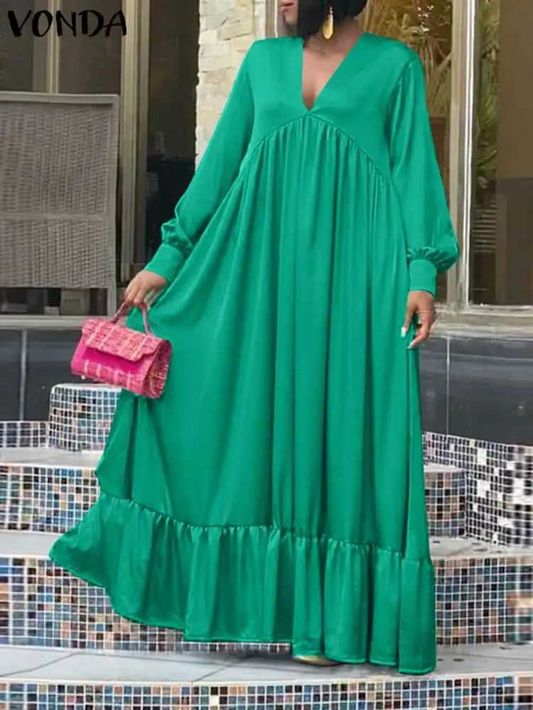 VONDA Fashion Long Sleeve Dress Women Maxi Long Dress 2023 Autumn Sexy V Neck Party Sundress Loose Vestidos Casual Robe Femme
VONDA Fashion Long Sleeve Dress Women Maxi Long Dress 2023 Autumn Sexy V Neck Party Sundress Loose Vestidos Casual Robe Femme